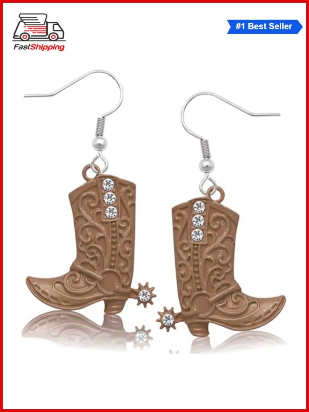 ✨ Western Cowgirl Boots Texas Spur Dangle Drop Earrings Rodeo Boho Costume